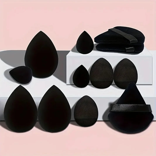 12-Piece Makeup Sponge Set: Fingertip Puffs, Triangular Puffs, Teardrop-Shaped Beauty Sponges, Perfect Coverage