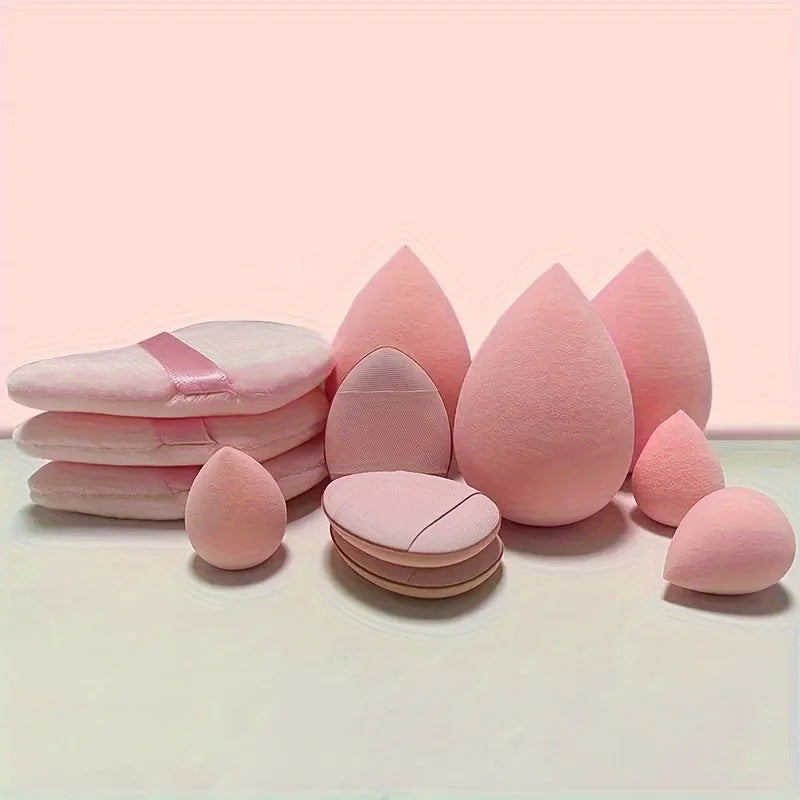 12-Piece Makeup Sponge Set: Fingertip Puffs, Triangular Puffs, Teardrop-Shaped Beauty Sponges, Perfect Coverage